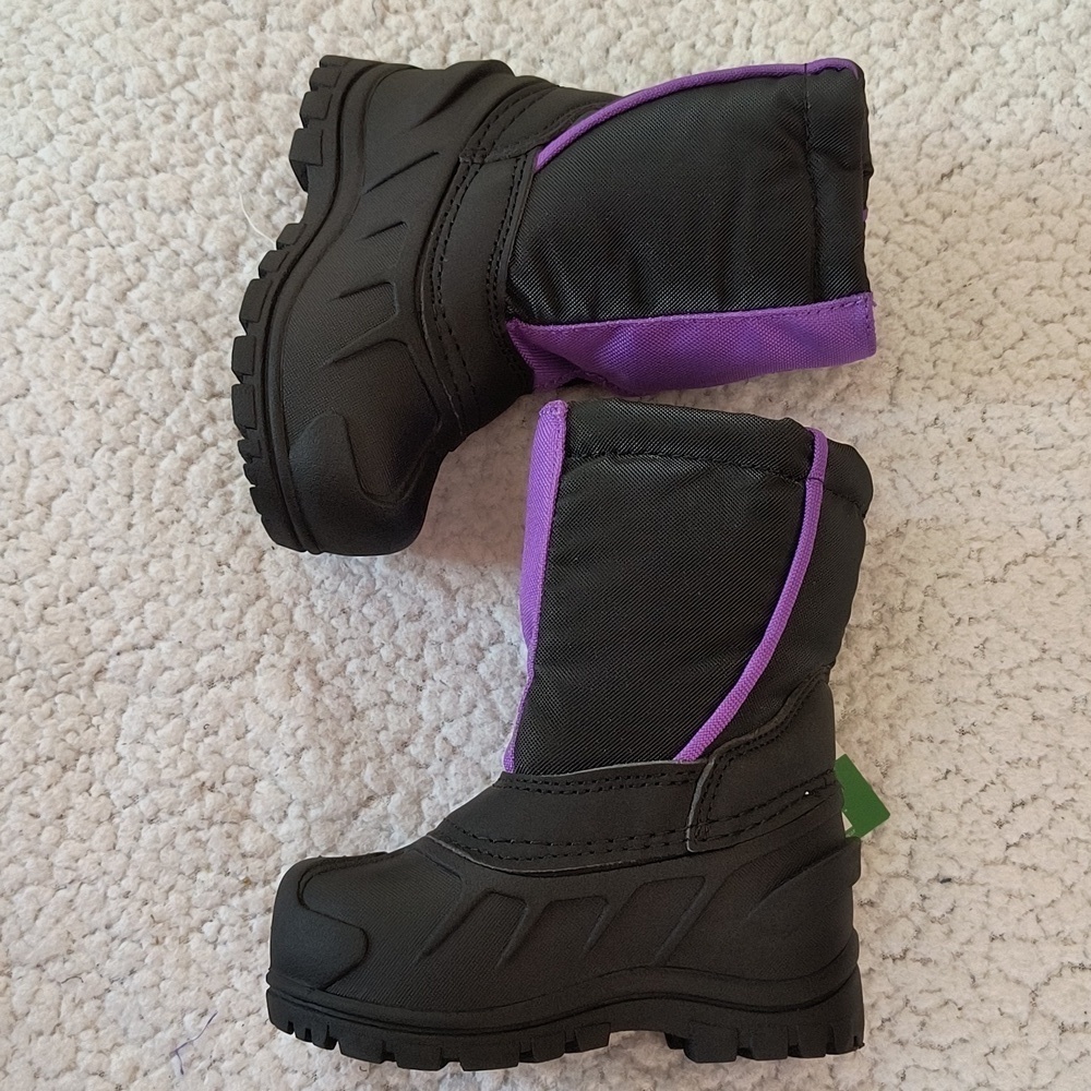 NWT Child's Purple/Black Itasca Snow Cat Winter Boots Size 7 - Picture 3 of 9